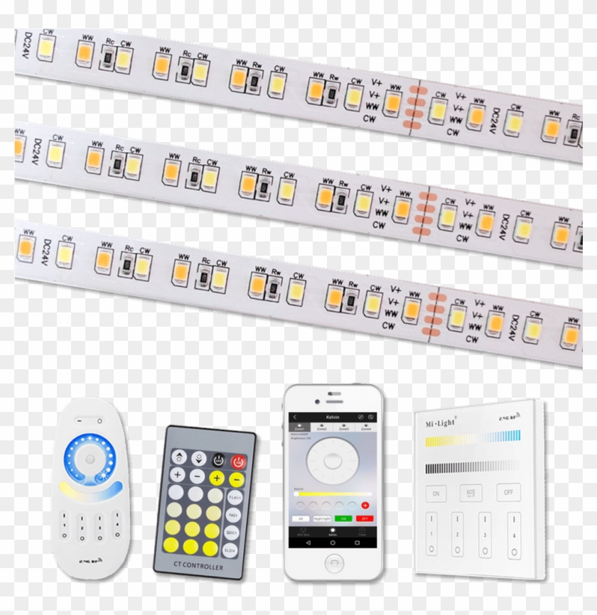 1 Meter Dual White Led Strip Complete Set - Dual White Led Strip Clipart