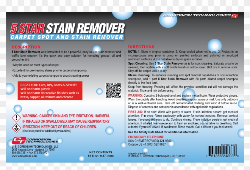 5 Star Stain Remover Carpet Stain And Spot Remover - Master Direct Clipart #3741165