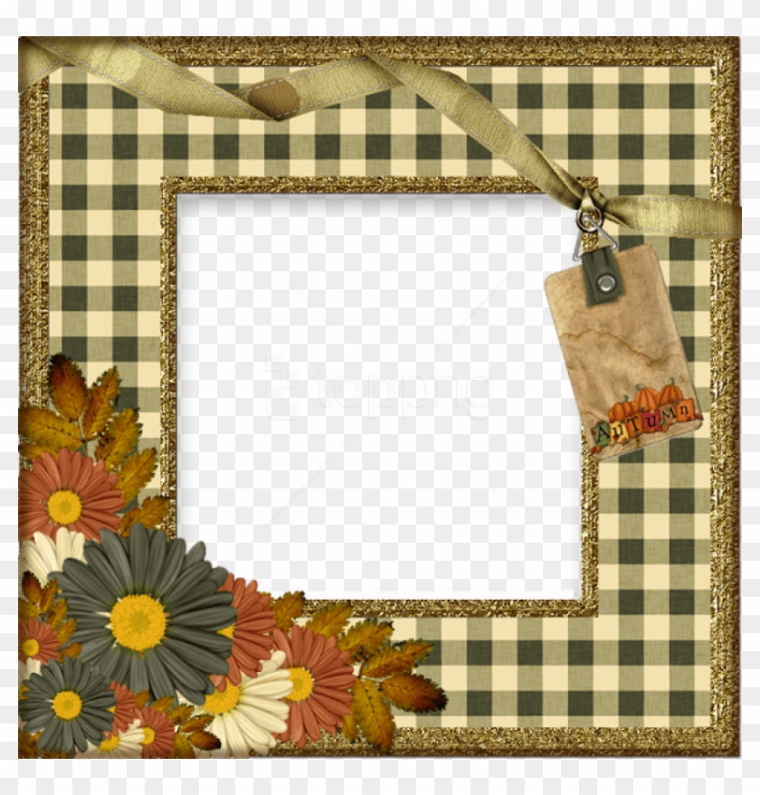 Free Png Transparent Autumn With Flowers Photo Frame - Transparent Autumn Photo Frames Clipart #3741715