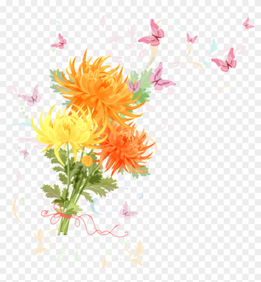 รูป วาด ดอก เบญจมาศ Clipart