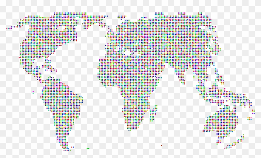 This Free Icons Png Design Of Prismatic World Map Dots - Small Dotted World Map Clipart
