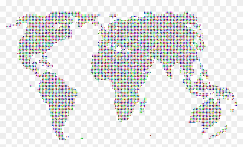 This Free Icons Png Design Of Prismatic World Map Dots - Small Dotted World Map Clipart #3741852