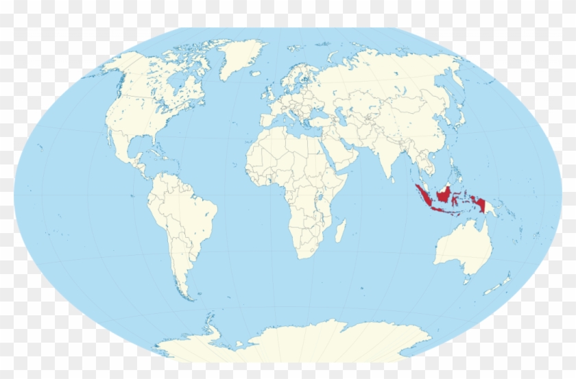 Download World Map Indonesia - Viti Levu On World Map Clipart #3741990