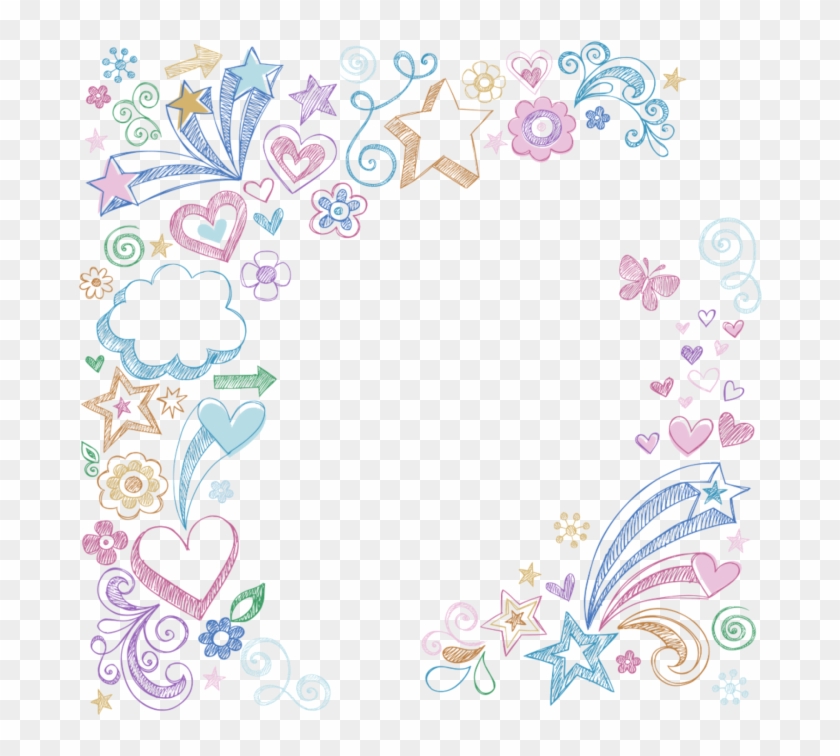 #doodle #doodling #doodleborder#colorful #sketch #border - Printable Cute Notebook Paper Clipart