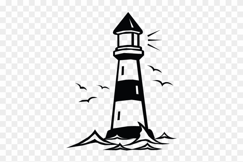Adesivo De Parede Farol - Light House Black And White Clipart #3742571