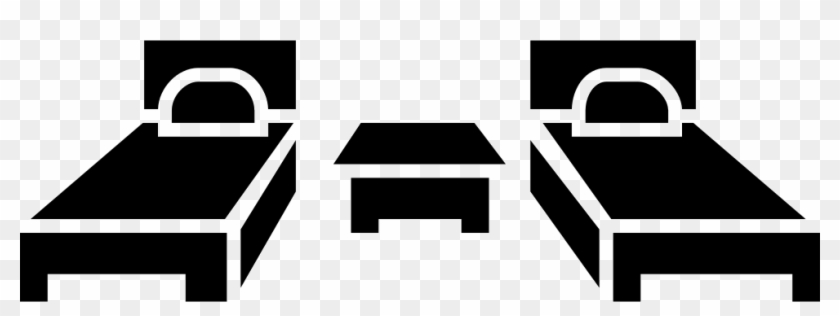 Two Single Beds And A Small Table In The Middle Of - Single Bed Clip Art - Png Download