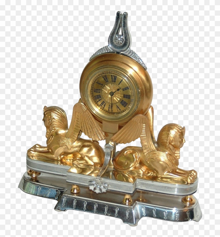 Swiss Art Nouveau Small Table Or Desk Clock From - Brass Clipart #3743196
