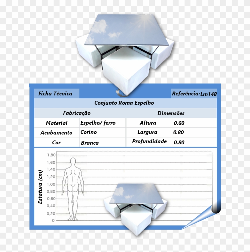 Conjunto Roma Com Tampo Em Espelho - Paper Clipart #3743423