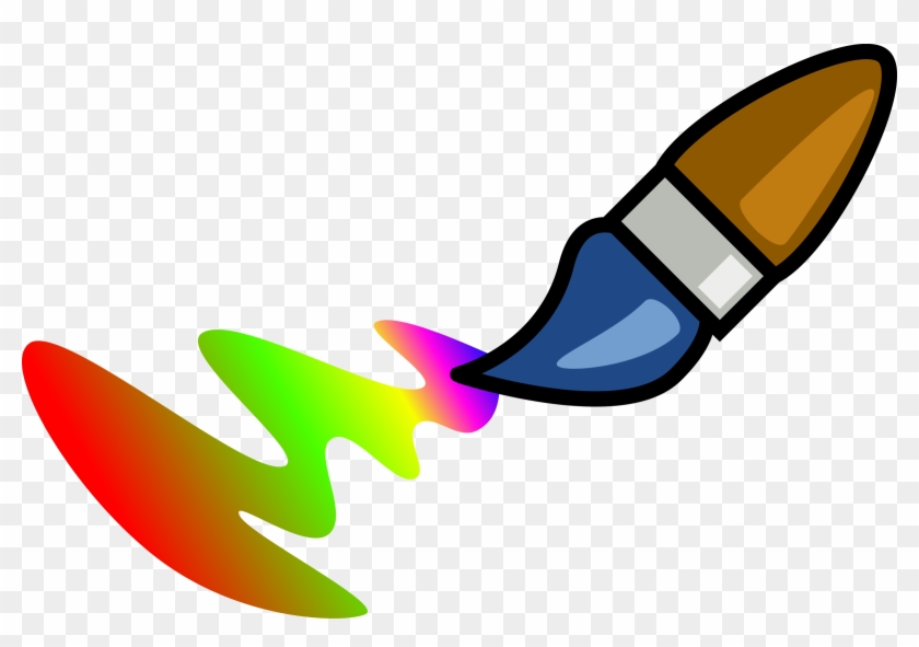 Pen Clipart Colour Pen - Paint Brush Cartoon - Png Download