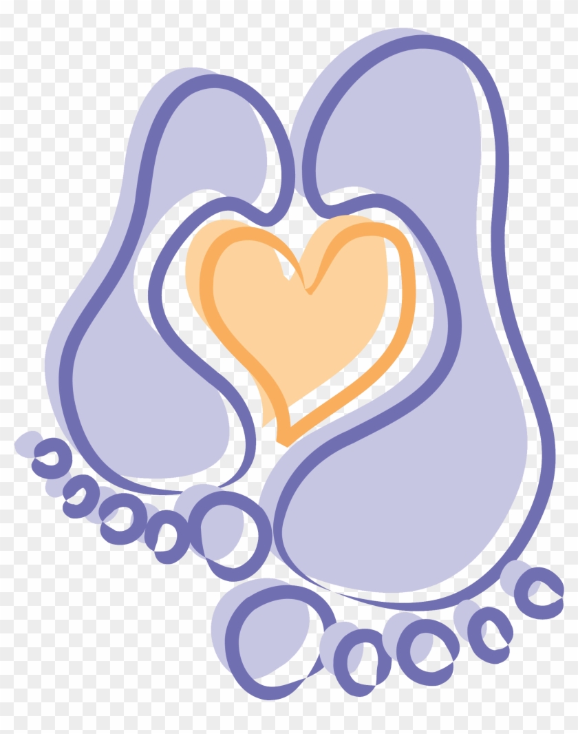 Baby Feet With Heart - Heart Clipart