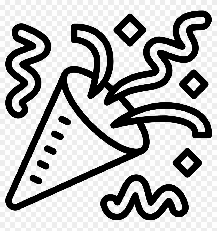 Confetti Drawing New Years Eve - Birthday Icon Transparent Png Clipart #3744675