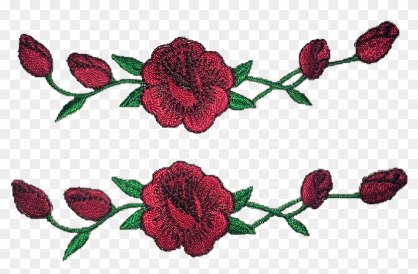 For Those Who Are On A Budget And Don't Wanna Pay For - Red Rose Flower Embroidery Applique Patch Clipart #3745184