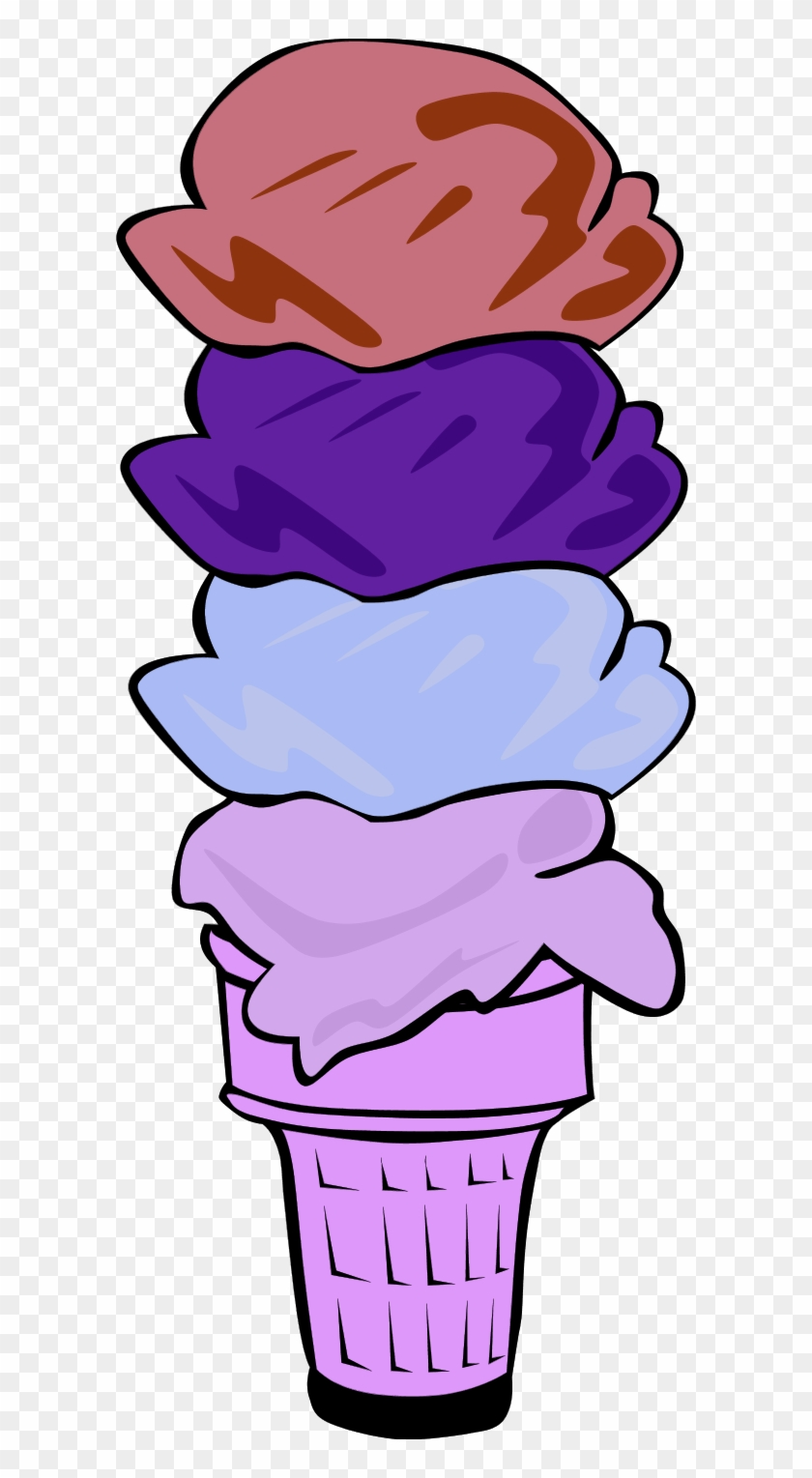 Violet Clipart Ice Cream - Ice Cream Cone Clip Art - Png Download #3745224