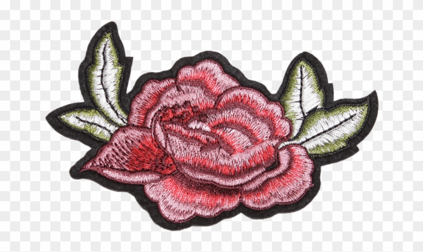Stock Rose Embroidery Patch - Cross-stitch Clipart