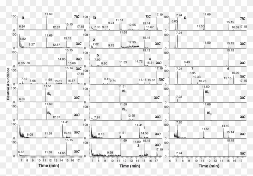 Tic And Xic Chromatograms From The Gc-ms/ms Analysis - Sheet Music Clipart