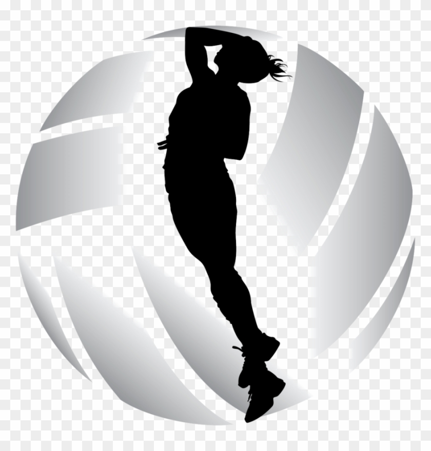 Download Girls Volleyball Silhouette Clipart Beach - Black Volleyball Logos Png Transparent Png #3747000