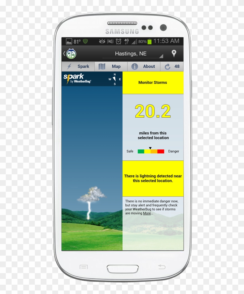 Spark By Weatherbug - Lightning Strike App Clipart #3747607