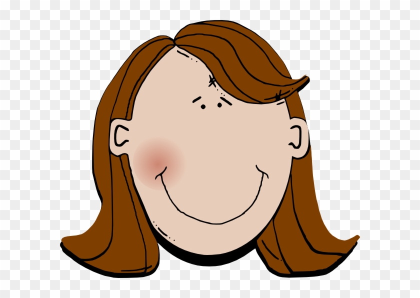 Curly - Brown Hair Cartoon Girl Clipart