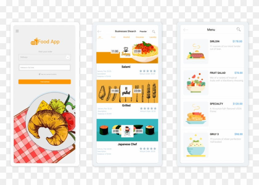 Create Native Apps - Food Delivery App Android Clipart #3748713