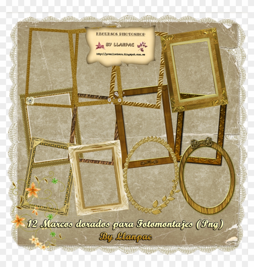 Os Dejo Una Coleccion De 12 Marcos Dorados Para Fotomontajes - Art Clipart