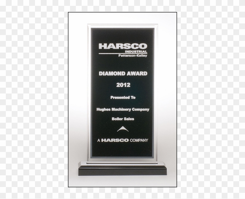 Clear Acrylic Award With Black Center And Silver Mirror - Trophy Clipart