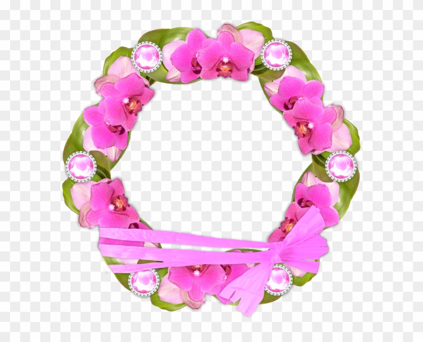 Maco Redondo Con Flores Al Contorno - Marco Redondo De Flores Png Clipart