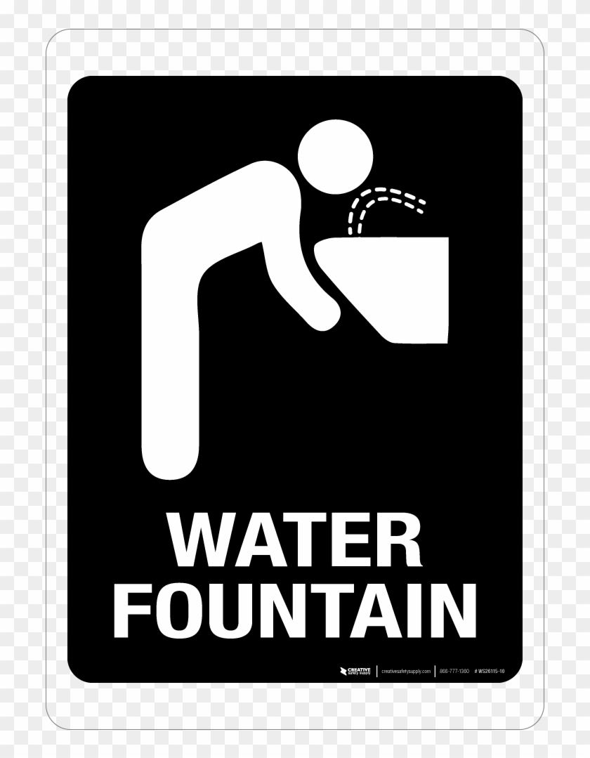 Water Fountain - Wall Sign - Graphic Design Clipart #3750344