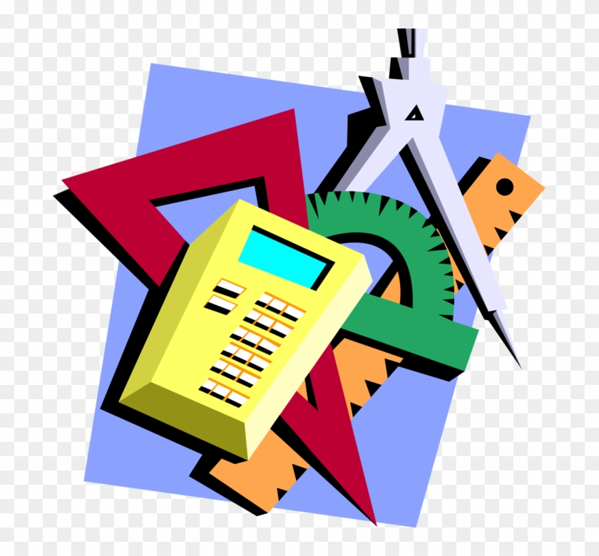 Protractor Vector Compass Ruler - Cover Page Design For Math Project Clipart