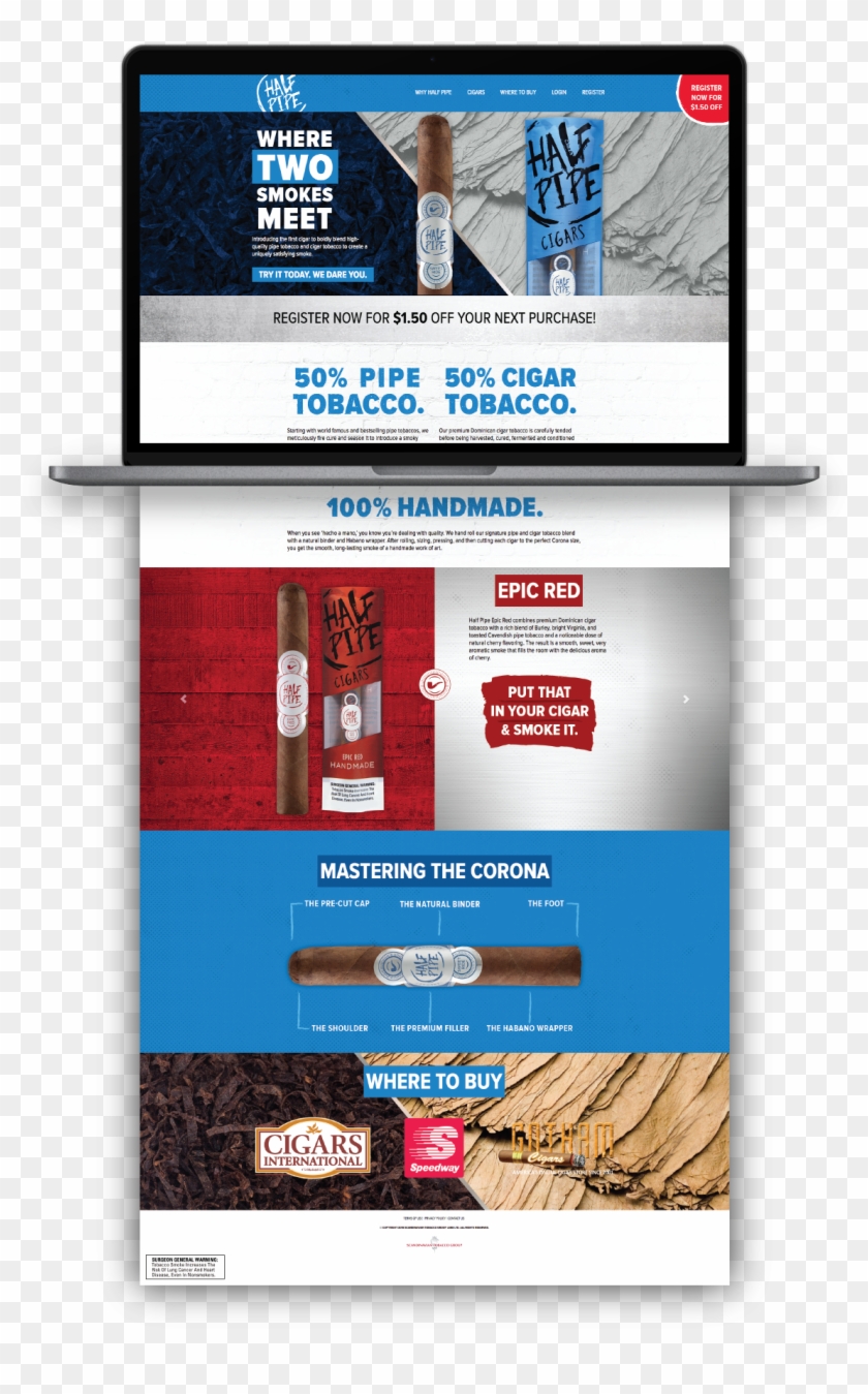 Half Pipe Cigars Website Design - Online Advertising Clipart #3751928