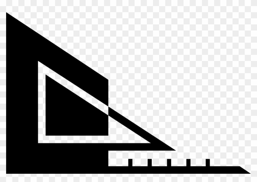 Vector Illustration Of Triangle Ruler, Rule Or Line Clipart