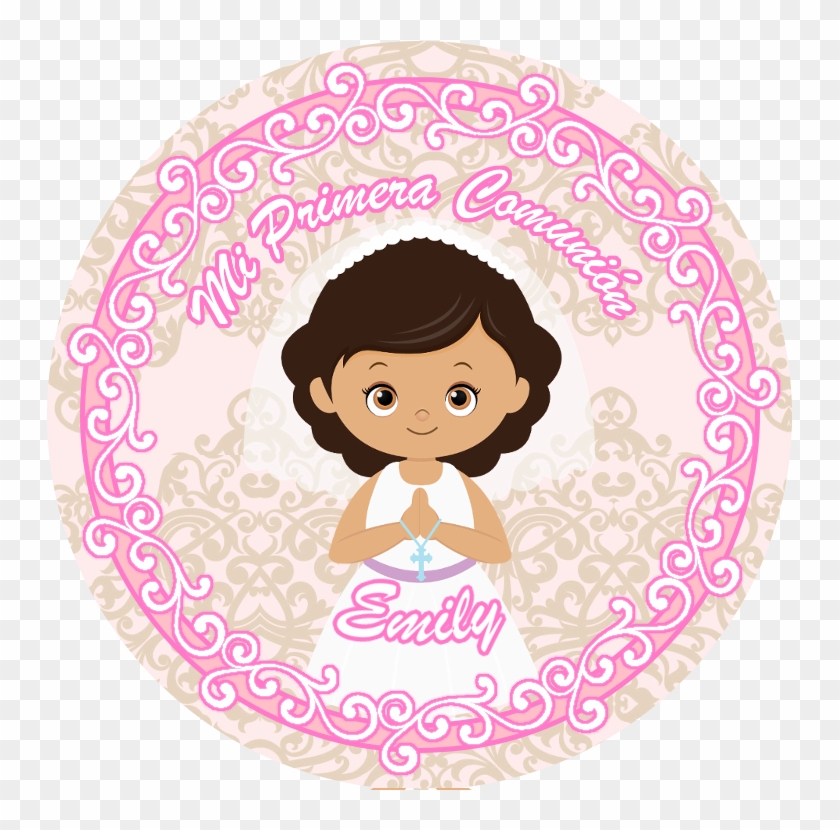 Primera Comunion Badge - Nenas Para Imprimir De Comunion Clipart