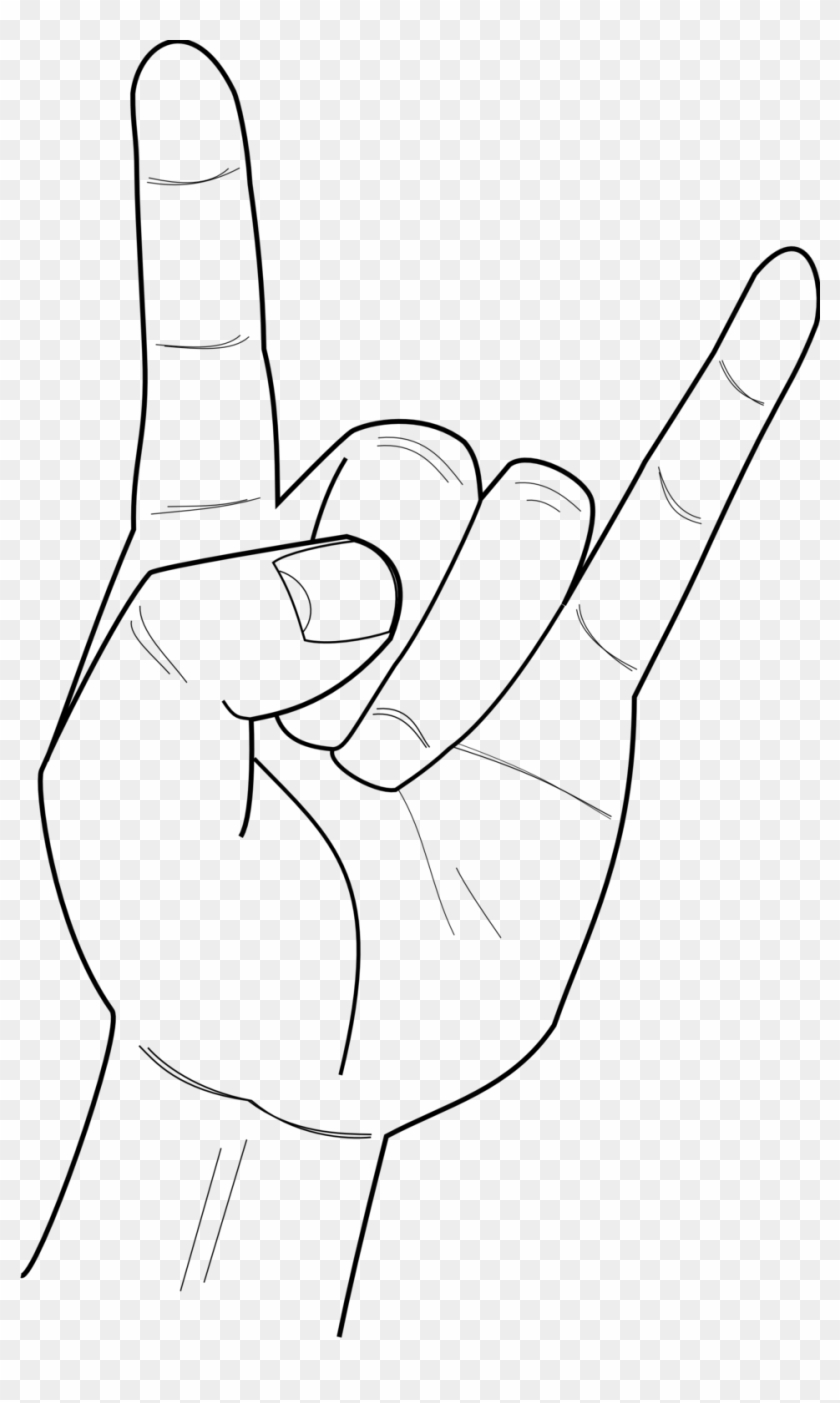 Heavy Metal - Draw Rock Hand Sign Clipart #3752811