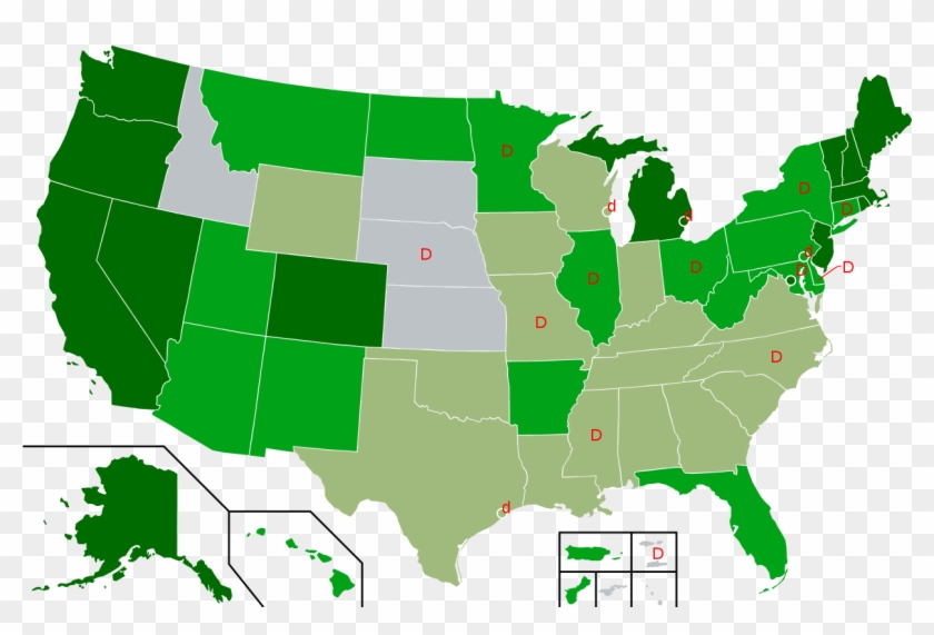 Mapping Decriminalization By City - States With Medical Marijuana Clipart