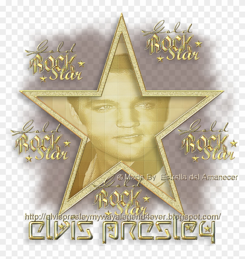 Elvis Presley-gold Rock Star - Poster Clipart