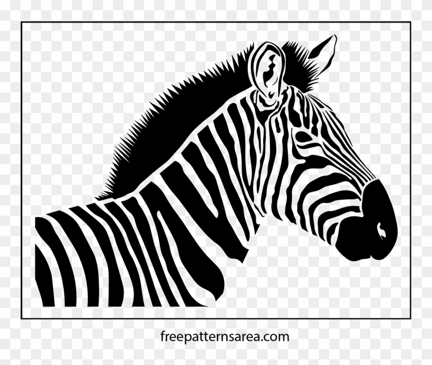 Zebra Vector Animal Stencil Drawing Pattern - Full Zebra Clipart #3753711