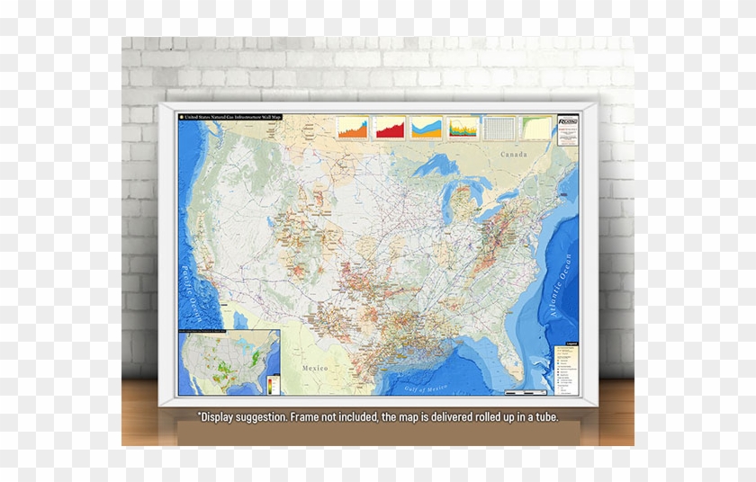 Natural Gas Infrastructure Printed Map Updated January - Atlas Clipart
