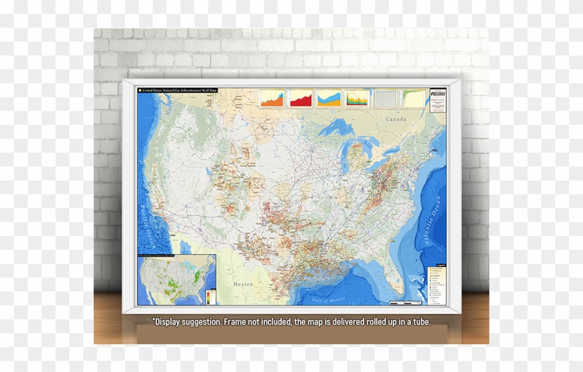 Natural Gas Infrastructure Printed Map Updated January - Atlas Clipart #3754236
