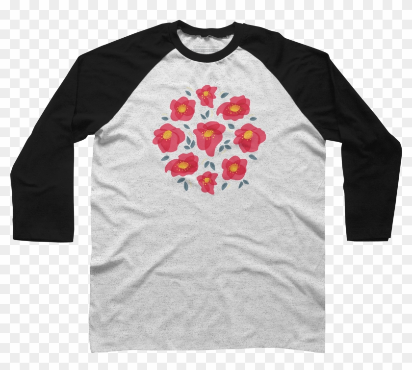 Pretty Flowers With Bright Pink Petals Baseball Tee - Mindofrez Merch Clipart #3754315