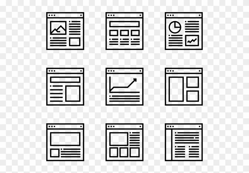 Website And User Interface - Monochrome Clipart #3754522
