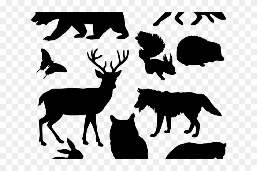 Silhouette Animals - Silhouette Woodland Animals Clipart - Png Download