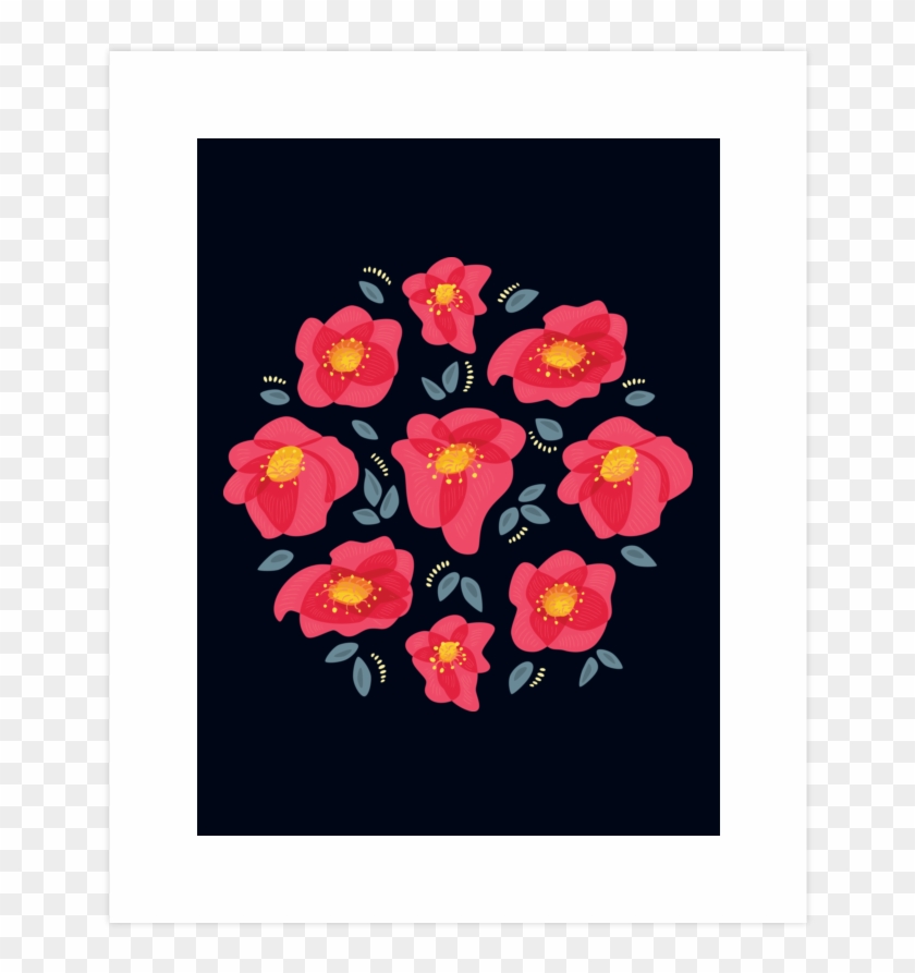 Pretty Flowers With Bright Pink Petals Art Print - Wallflower Clipart #3754550