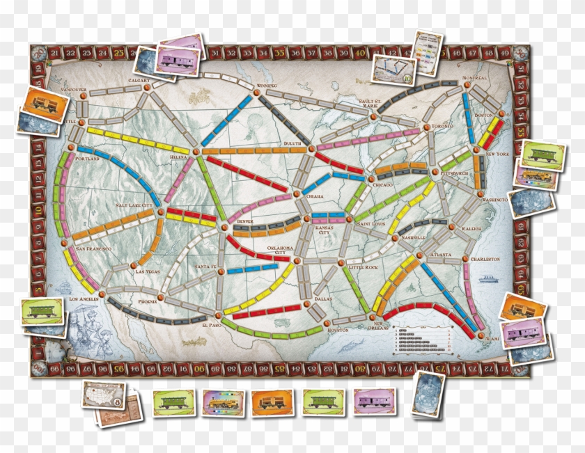 Original1500 X - Ticket To Ride Map Us Clipart