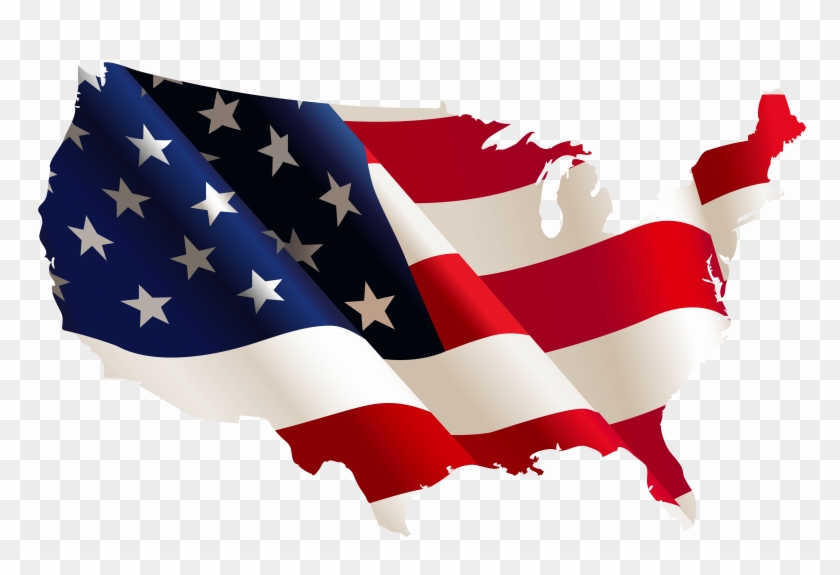 Cheerleading Fundraising Ideas United States Map, 50 - American Flag Map Png Clipart #3756375