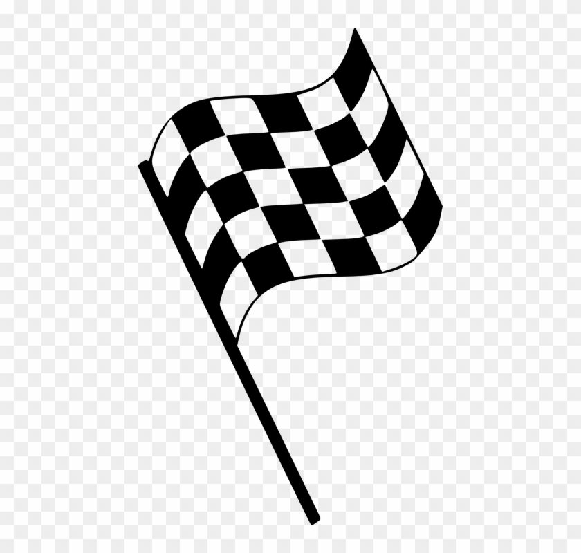 Checkered Flag Vector - Finish Line Flag Vector Clipart #3756530