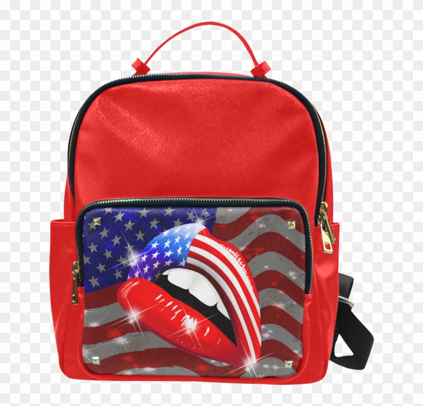 Usa Flag Lipstick On Sensual Lips Campus Backpack/large - Backpack Clipart #3756745