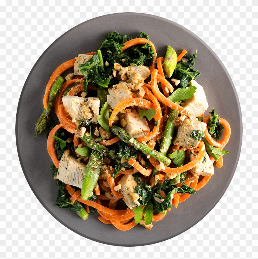 Chicken Primavera Over Carrot Noodles - Garden Salad Clipart