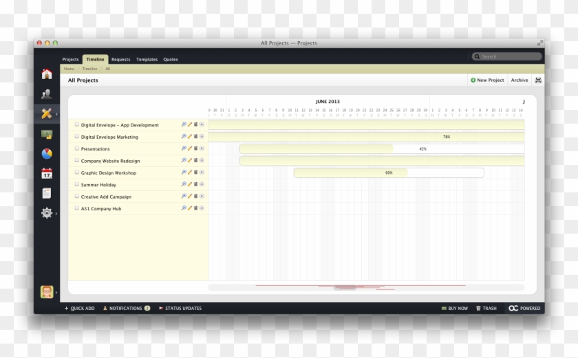 The Project Progress Bars Display The Project's Start - Active Collab Timeline Clipart #3757937