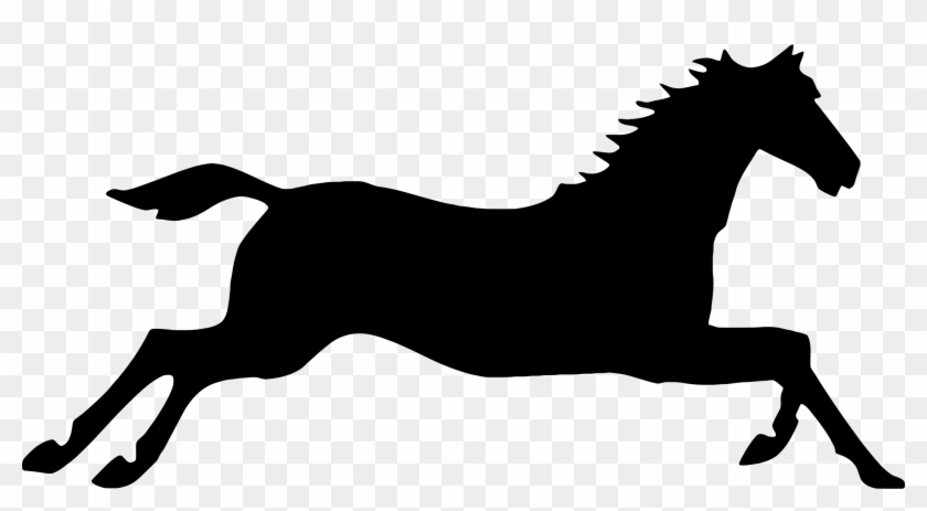 Horse Silhouette Galloping Clipart #3758636