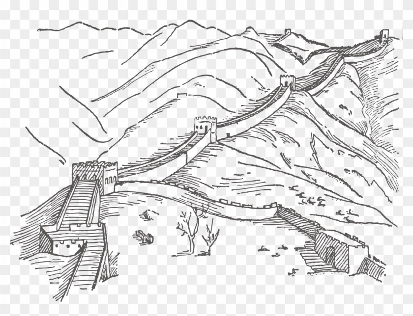 Clipart Library Library Great Wall Of Tiananmen Square - Great Wall Of China Line Art - Png Download