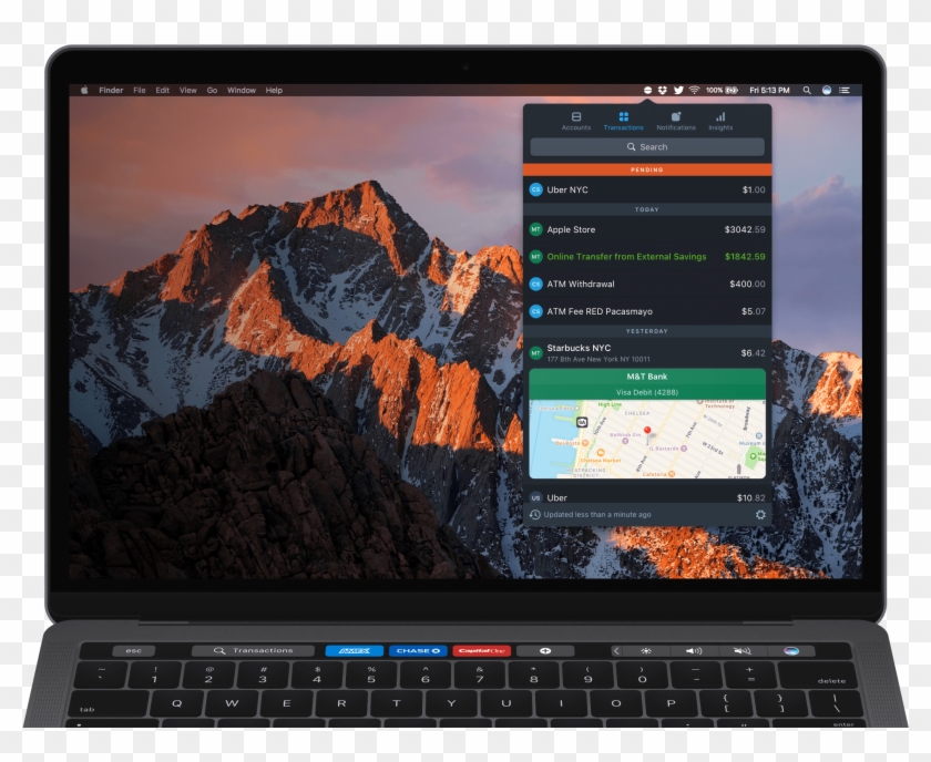 Balance Brings Financial Accounts To The Mac's Menu - Mac Os Sierra Desktop Clipart
